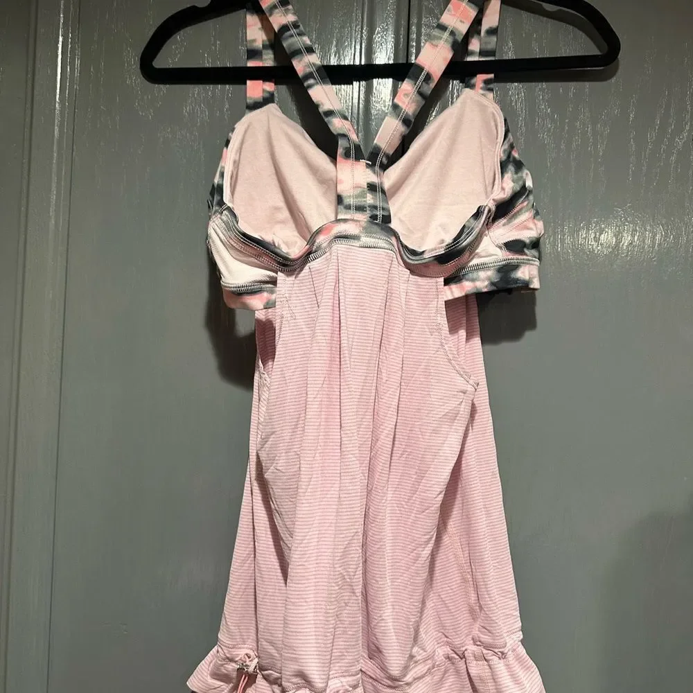 Lululemon Rest Less Tank in Heathered Barely Pink/Wamo Cam 10